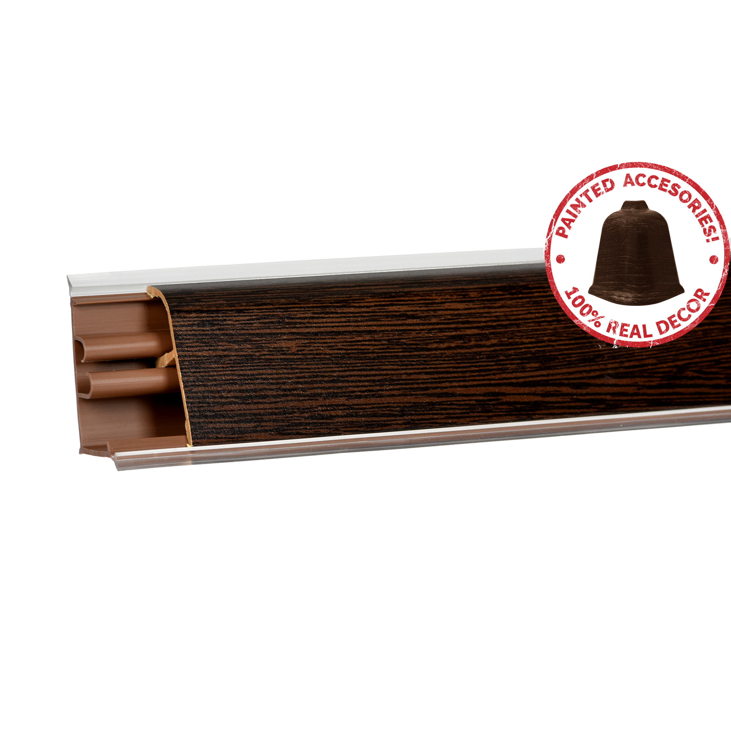 Плинтус LB38 Венге  (1М)  690  (фурнитура 313)  Korner 3м