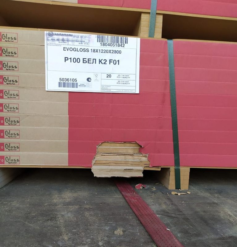 Панель глянец белый  Р100/601 18*1220*2800 Kastamonu н/к