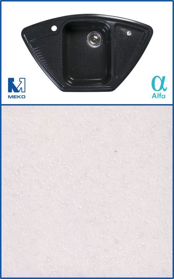 Мойка камен. 840*495-150, 3, 5" угловая "Белый" б/сиф.  (10) 