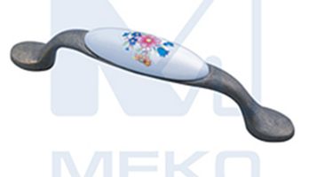 Ручка C504F/RS113AB. 3/96/W01-96мм  (цветы)  керамика/бронза