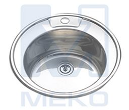 Мойка врезная d490*0, 6-160, 3. 5" полиров. +сифон К