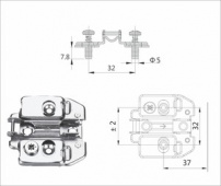 Монтажная планка H=4 DTC PIVOT-STAR Snap-On c дюбелями 5х7, 8 3D  (81T41TQ) 