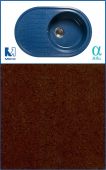 Мойка камен. 760*495-190, 3, 5" овал "Шоколад" б/сиф.  (04) 