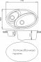 Мойка камен. 770*495-190, 3, 5" 2-х чаш. угл.  "Серый" б/сиф.  (09) 