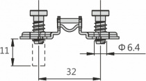 Монтажная планка H=4 DTC PIVOT-STAR Snap-On с евровинтами  (81H42AQ) 
