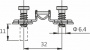Монтажная планка H=4 DTC PIVOT-STAR Snap-On с евровинтами  (81H42AQ) 
